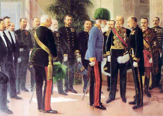 Emperor Franz Joseph visits the recently completed Household, Court and State Archives